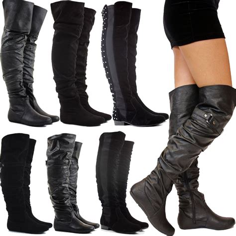 amazon over the knee high boots|over knee high flat boots.